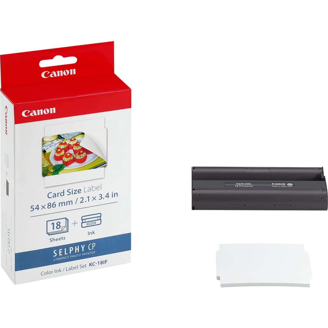 Canon KC-18IF Colour Ink + 54 x 86 mm Sticker Paper Set, 18 Sheets - Image 1