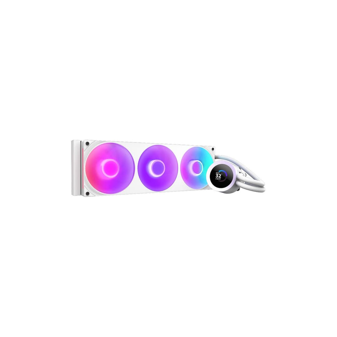 NZXT Kraken Plus 360mm ARGB  Intel/AMD AIO CPU Liquid Cooler w/ 1.54" LCD - White - Image 10