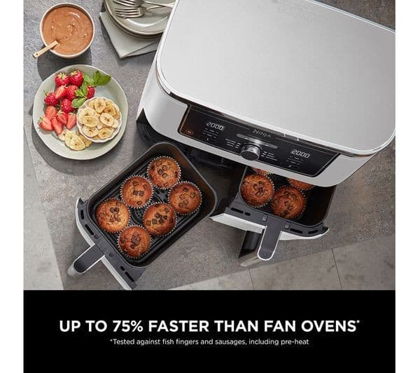 Ninja Foodi MAX Dual Zone AF400UK 9.5L 2-Drawer Air Fryer 2470W - White - Image 3