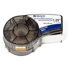 Brady M21-1250-427 Self-Laminating Vinyl Label Tape 31.75mm x 4.30m Black on White/Clear for M210/M211/BMP21-PLUS/BMP21-LAB/BMP21