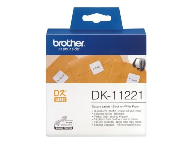Brother DK-11221 Square Paper Labels, 23 x 23 mm, 1000 Labels - Black on White - Image 5