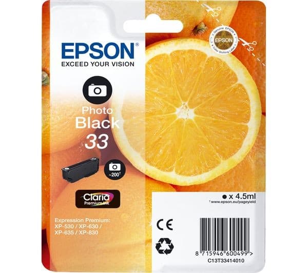 EPSON No. 33 Oranges Black Photo Ink Cartridge - Image 1