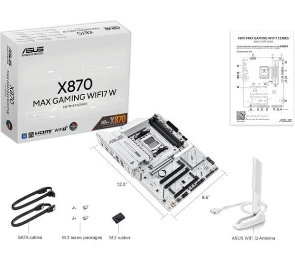 ASUS X870 MAX GAMING WIFI7 AMD AM5 DDR5 ATX Motherboard - White - Image 2