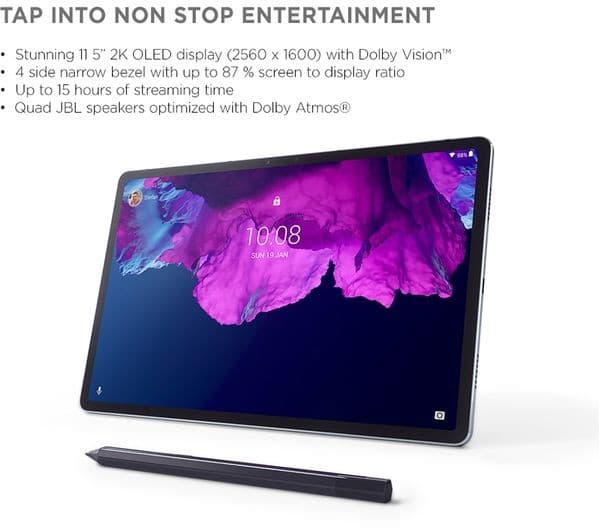 Lenovo Tab P11 Pro 11.5 Inch 128GB 6GB RAM WiFi Android Tablet OLED Dolby Vision - Grey - Image 2