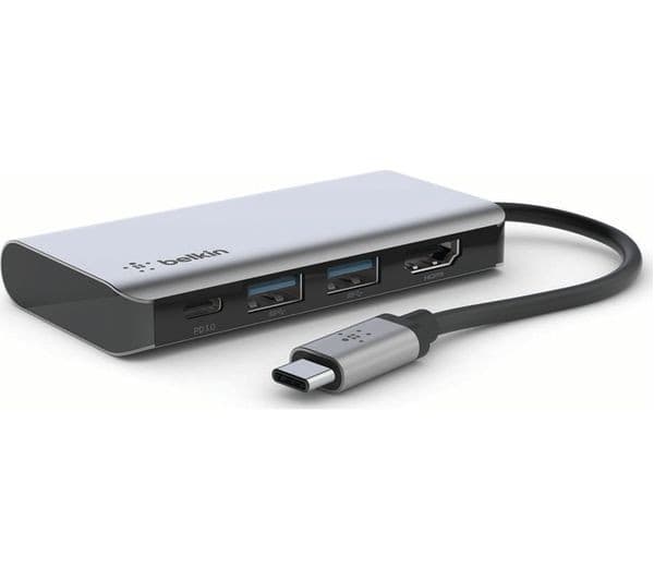 BELKIN AVC006btSGY 4-Port USB Hub Silver - Image 1