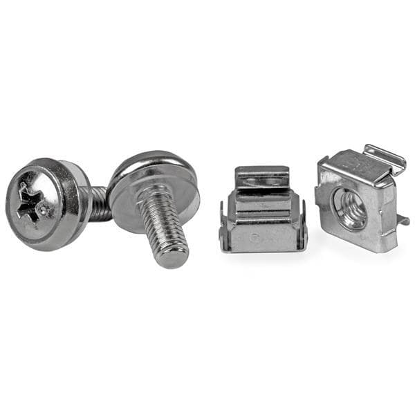 StarTech.com M5 Mounting Screws and Cage Nuts for Server Rack Cabinet, Silver - 50 Pack - Image 1