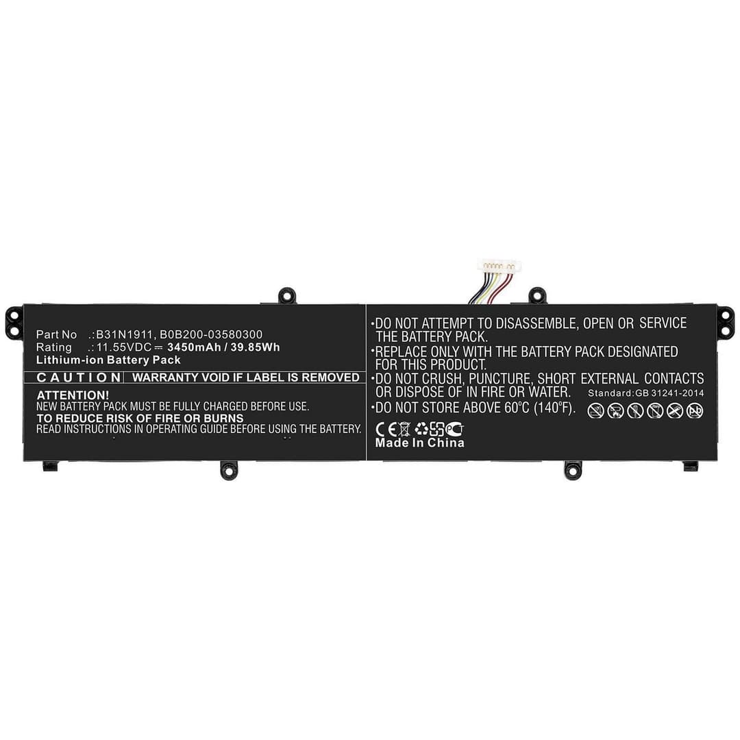 CoreParts MBXAS-BA0240 Replacement Laptop Battery for Asus A413FF/F413FF/K433FA/R428FF/S433FA, 11.55V 3450mAh 39.85Wh Li-ion, Black - Image 1