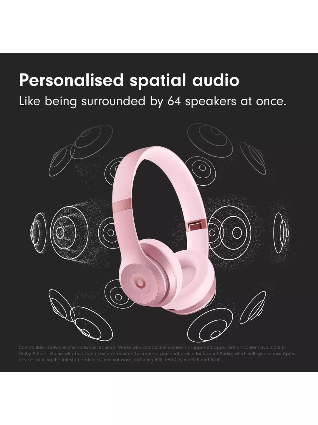 Beats Solo 4 Wireless Bluetooth On-Ear Headphones - Metallic Pink - Image 2