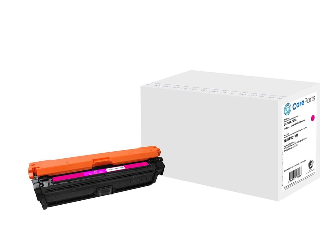 CoreParts QI-HP1019M Compatible Toner CE743A (HP 307A) 7,300 Pages for HP Color LaserJet CP5225/CP5225n/CP5225dn/CP5225xh - Magenta - Image 1