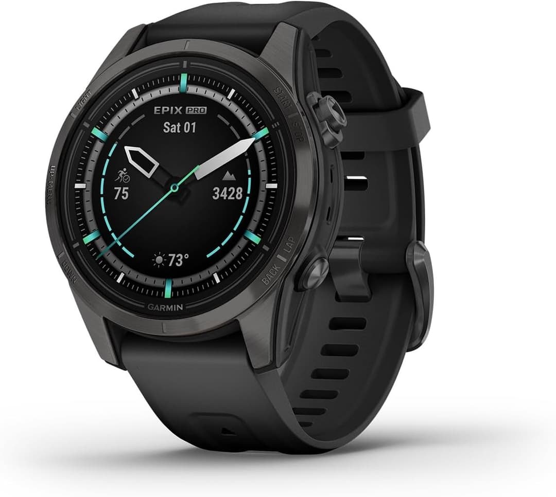 Garmin epix Pro (Gen 2) 42mm Sapphire Edition GPS Smartwatch - Carbon Grey DLC Titanium & Black - Image 1