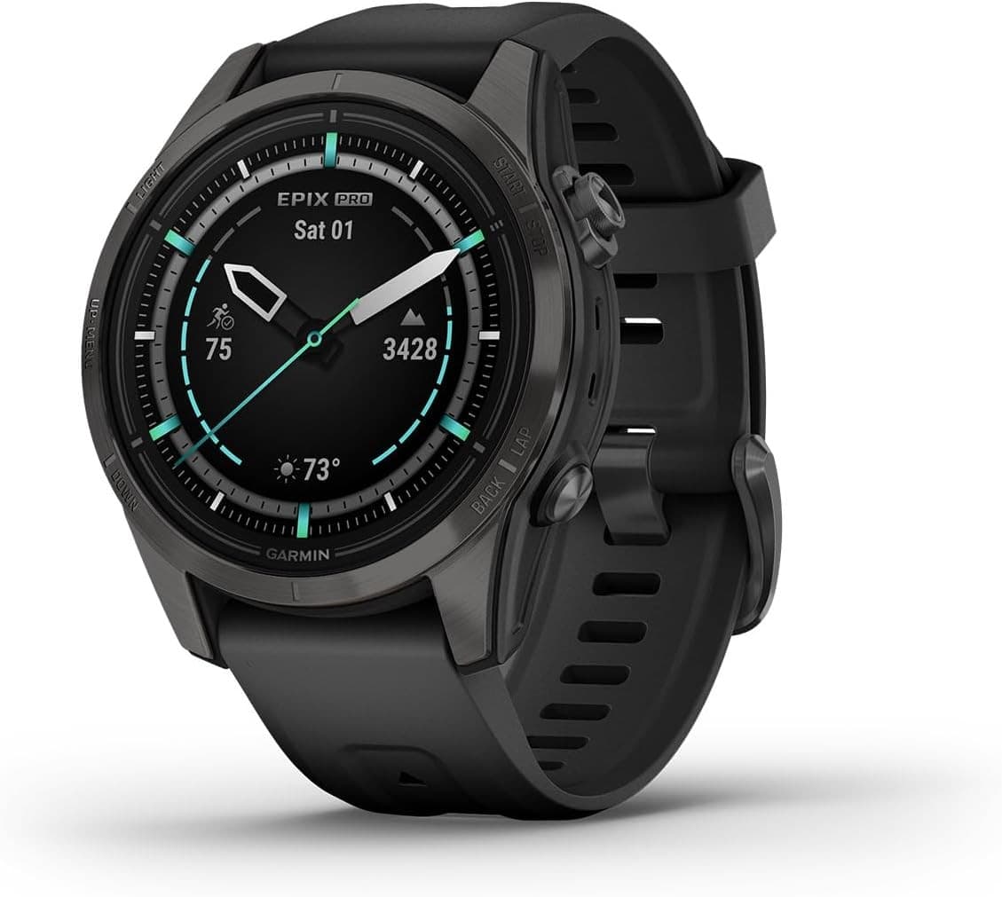 Garmin epix Pro (Gen 2) 42mm Sapphire Edition GPS Smartwatch - Carbon Grey DLC Titanium & Black