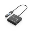 Hama 00200148 USB 3.2 Gen 1 Card Reader with USB-C Adapter - Black thumbnail 1