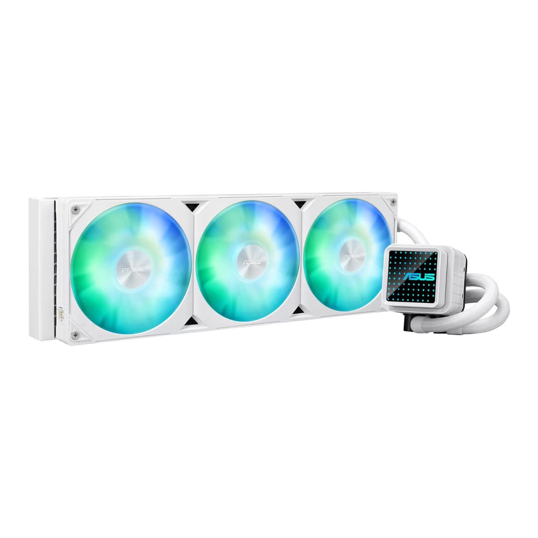 ASUS Prime LC 360 ARGB 360mm AIO Liquid CPU Cooler with 3x 120mm ARGB Fans - White - Image 1