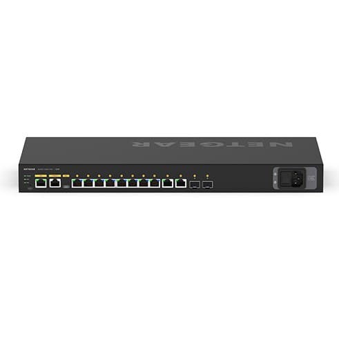 NETGEAR AV Line M4250-10G2F-PoE+ (GSM4212P) 12-Port L2/L3 Managed Gigabit Ethernet (10/100/1000) Switch - 8x PoE+ 125W, 2x 1G, 2x SFP, 1U Rackmount, Black - Image 3