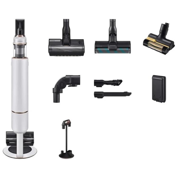 Samsung Bespoke Jet Plus Pet Max 210W VS20B95823W Cordless Vacuum Cleaner with All-in-One Clean Station - Misty White