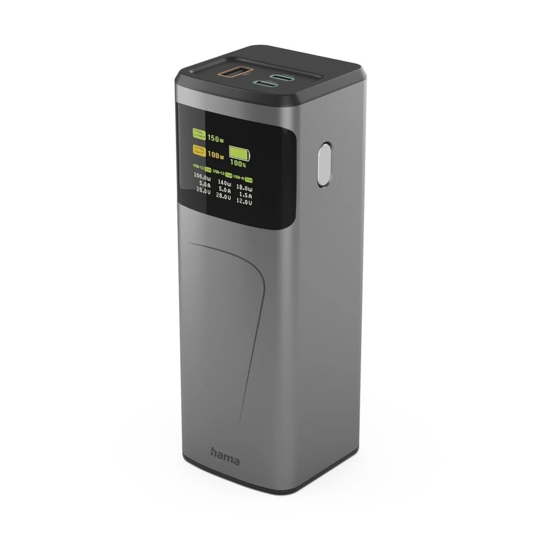 Hama High Power Power Pack, 24000 mAh, 150 W - Grey - Image 1