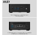MSI Cubi NUC 1M Mini Desktop PC - Intel Core 5 120U, 8GB RAM, 512GB SSD, Windows 11 Pro, Black thumbnail 7