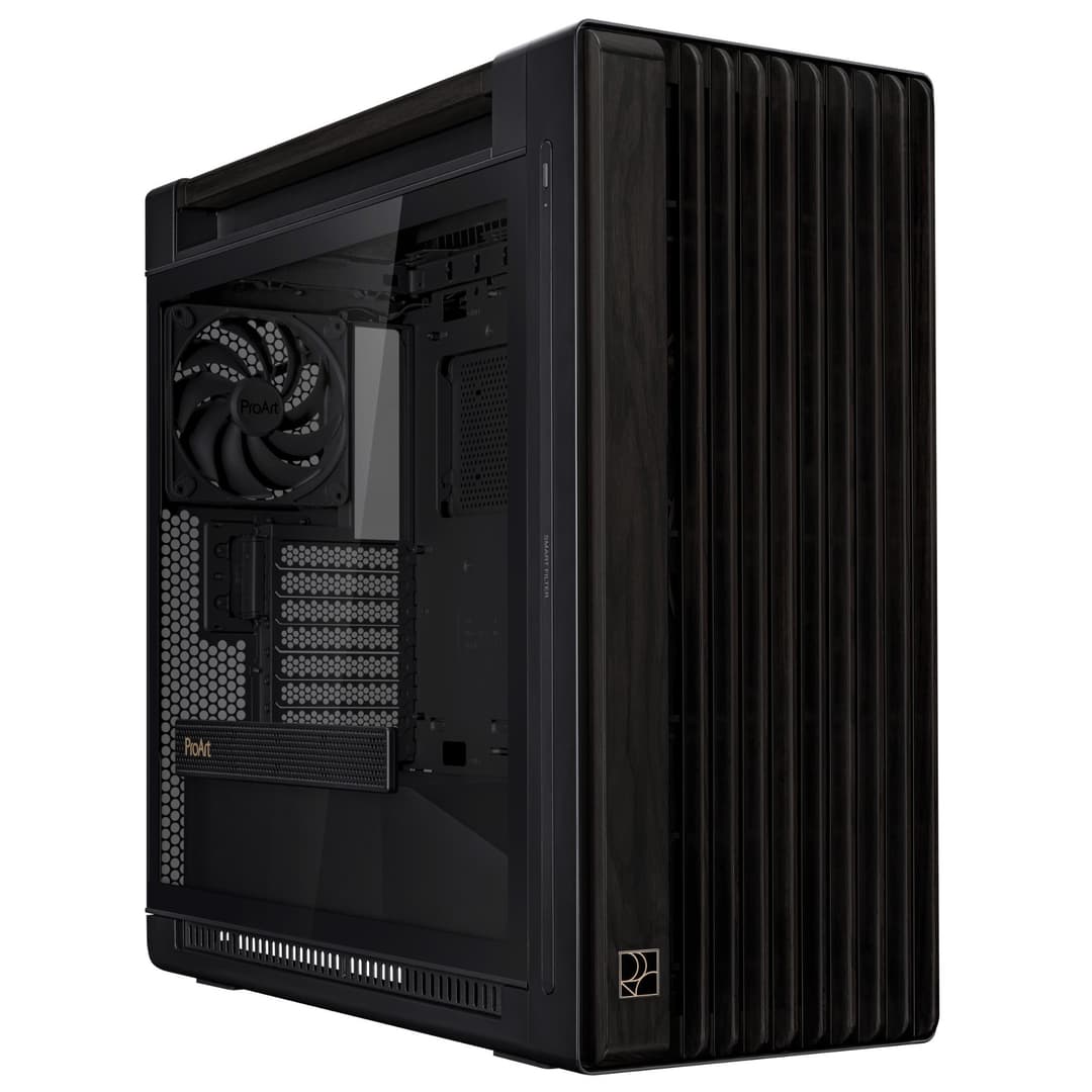 ASUS ProArt PA602 Wood Edition Mid Tower PC Case - Black, Tempered Glass - Image 1