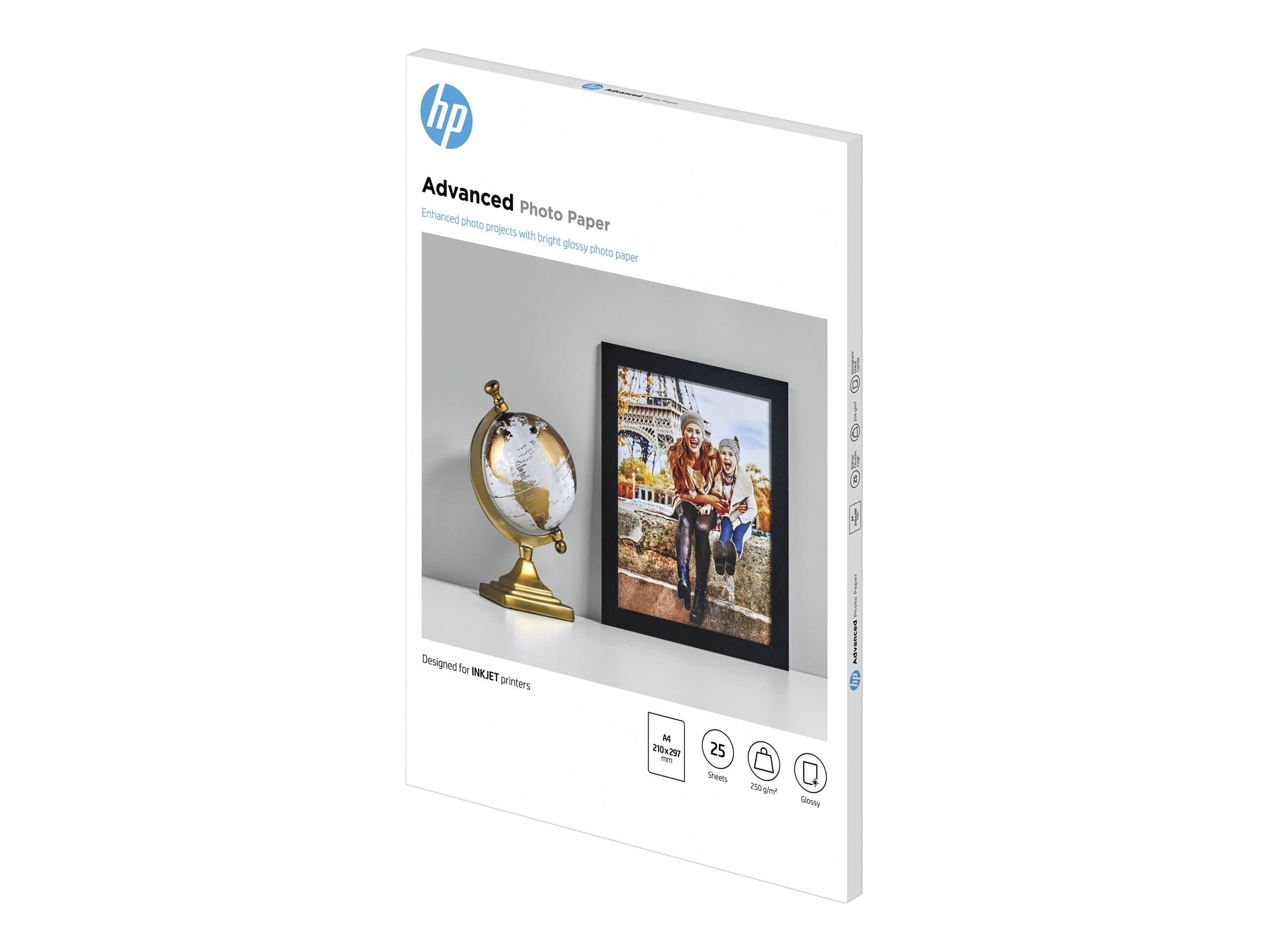HP Advanced Glossy Photo Paper, 250 g/m², 25 Sheets - A4