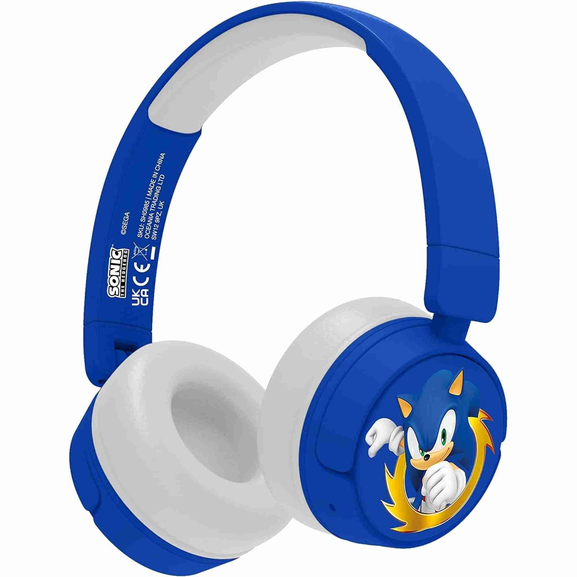 OTL Technologies SH0985 Sonic The Hedgehog Kids Wireless Bluetooth Headphones - Blue, 85/95 dB Sound Safe, 24 Hour Playtime