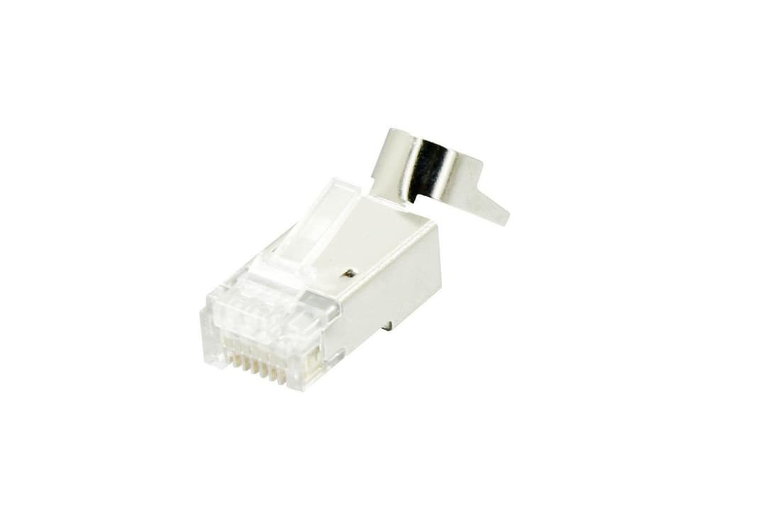 MicroConnect CAT7/CAT6A Shielded RJ45 8P8C Modular Plug with Insertion Aid, 10 Pack (KON513-10) - Image 1