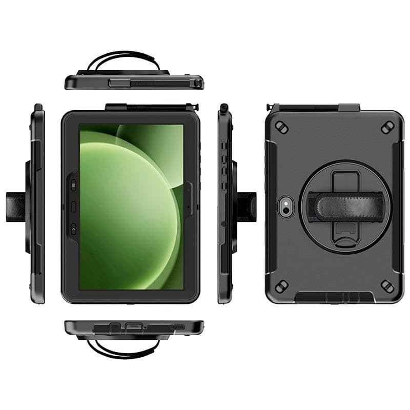 eSTUFF Rugged Case for Samsung Galaxy Tab Active5 with Hand Strap and Shoulder Strap, Black