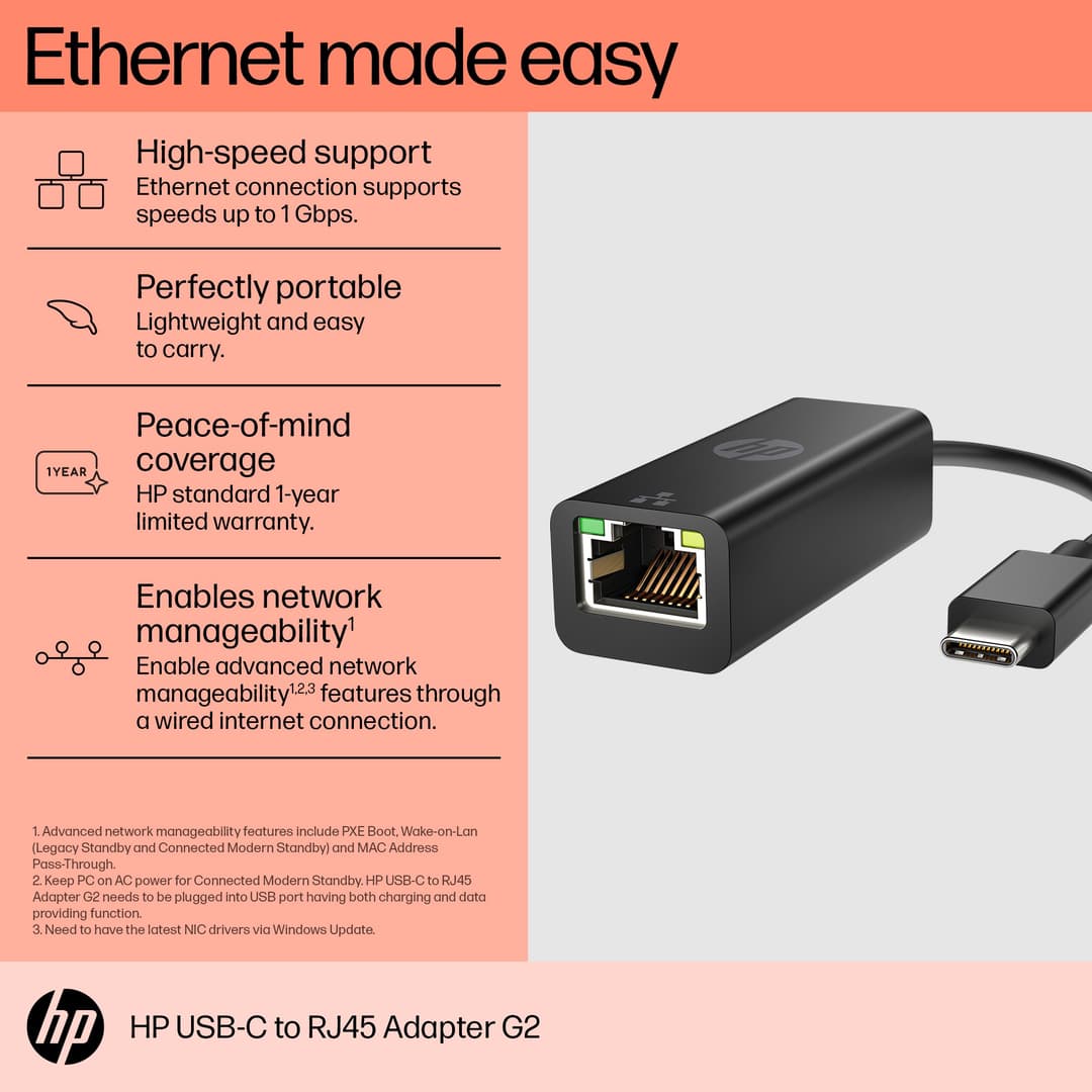 HP USB-C to RJ45 Adapter G2 - Image 4