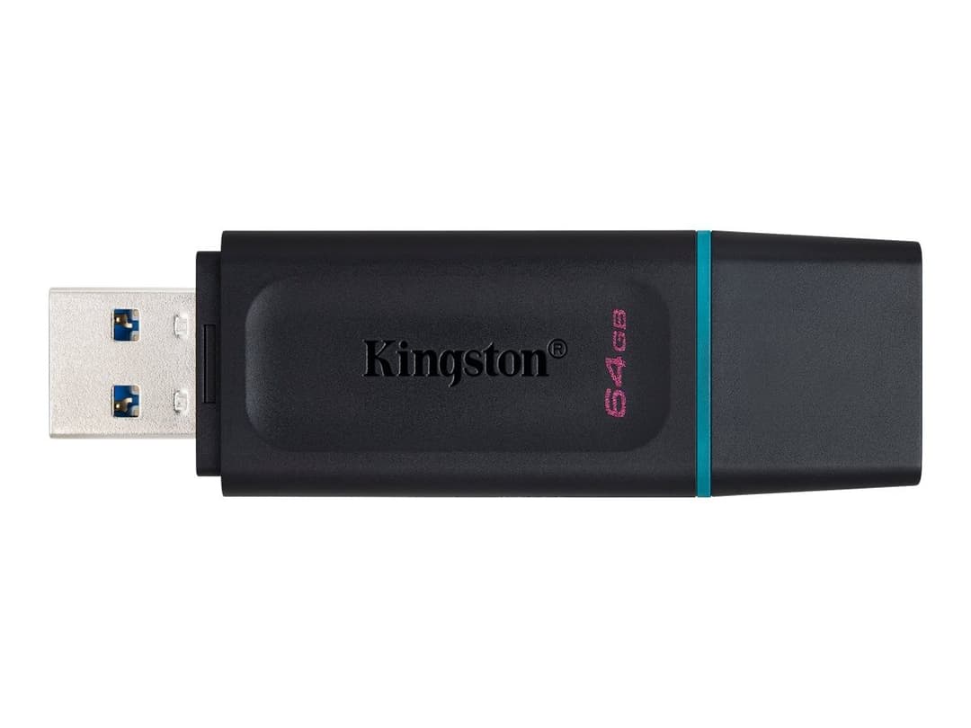 Kingston DataTraveler Exodia USB 3.2 Gen 1 Type-A Flash Drive 64GB - Black/Teal - Image 1