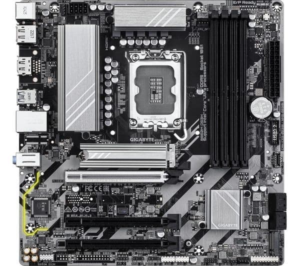 Gigabyte B860M D3HP Motherboard - Intel Core Ultra CPUs, LGA1851, Intel B860, Micro-ATX, up to 9066MHz DDR5, 2x PCIe 4.0 M.2, GbE LAN, USB 3.2 Gen 1