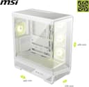 MSI MAG PANO 130R PZ ARGB Tempered Glass Mid Tower PC Case - White thumbnail 7