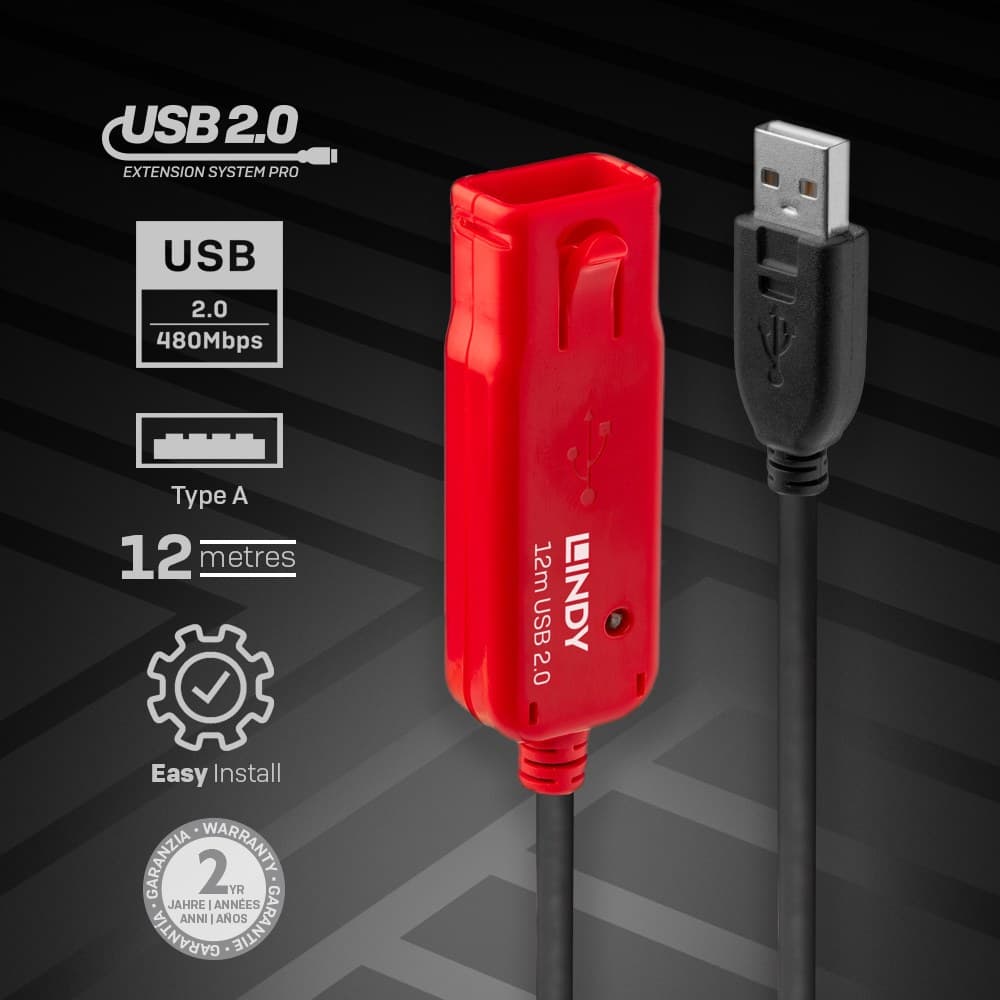 Lindy 12m USB 2.0 Active Extension Pro - Image 3