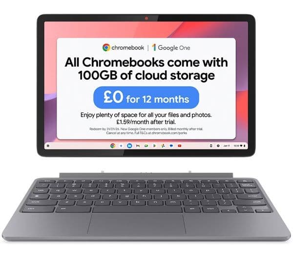 Lenovo IdeaPad Chromebook Duet 11-inch MediaTek Kompanio 838 128GB Luna Grey - 8GB RAM