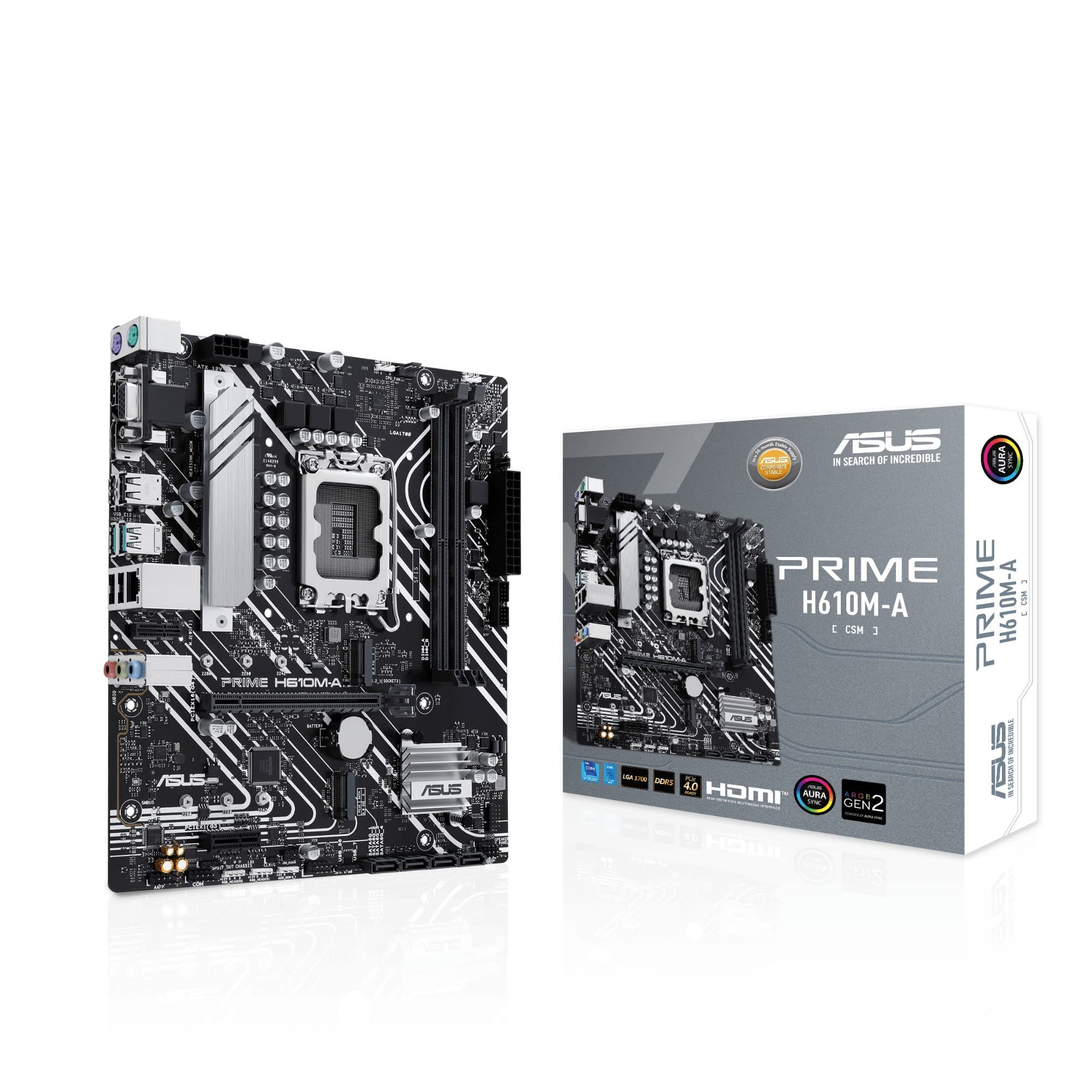 ASUS PRIME H610M-A-CSM Intel H610 LGA1700 Micro-ATX Motherboard