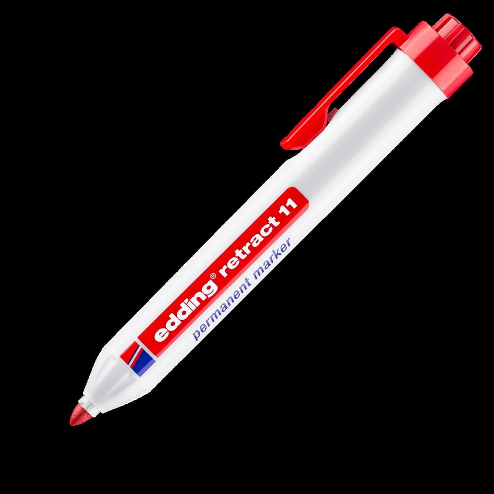 edding 11 Retract Permanent Marker Red Box of 10