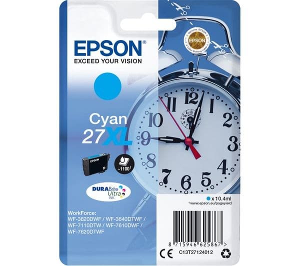 EPSON Alarm Clock 27XL Cyan Ink Cartridge
