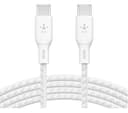 Belkin Braided USB-C to USB-C Cable, 100W, 2 m - White thumbnail 2