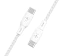 Belkin Braided USB-C to USB-C Cable, 100W, 2 m - White thumbnail 3