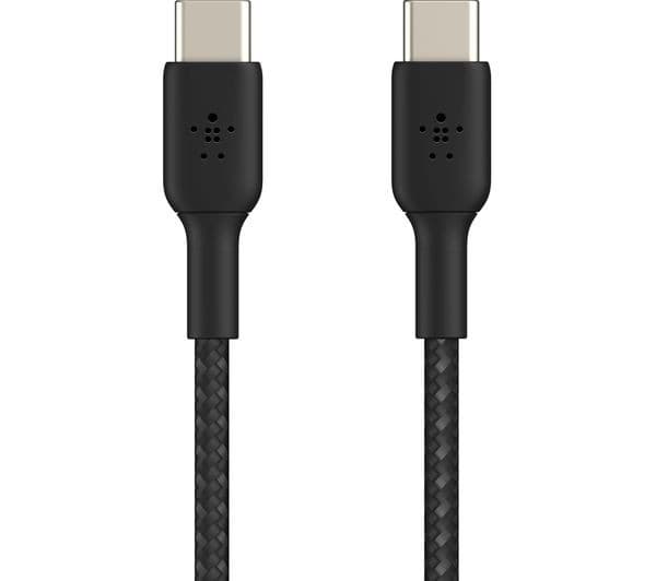 Belkin Braided USB-C to USB-C Cable, 100W, 2 m - White - Image 7