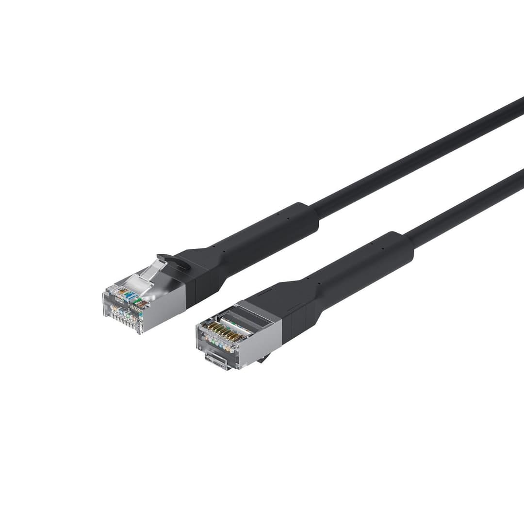 Lanview CAT6A U/FTP LSZH Bendable Booted Patch Cable 1m - Black - Image 1