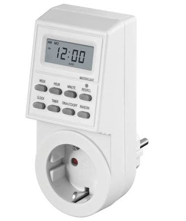 Microconnect Digital Day & Week Timer Plug, White (GRUTIMER1) - Image 1