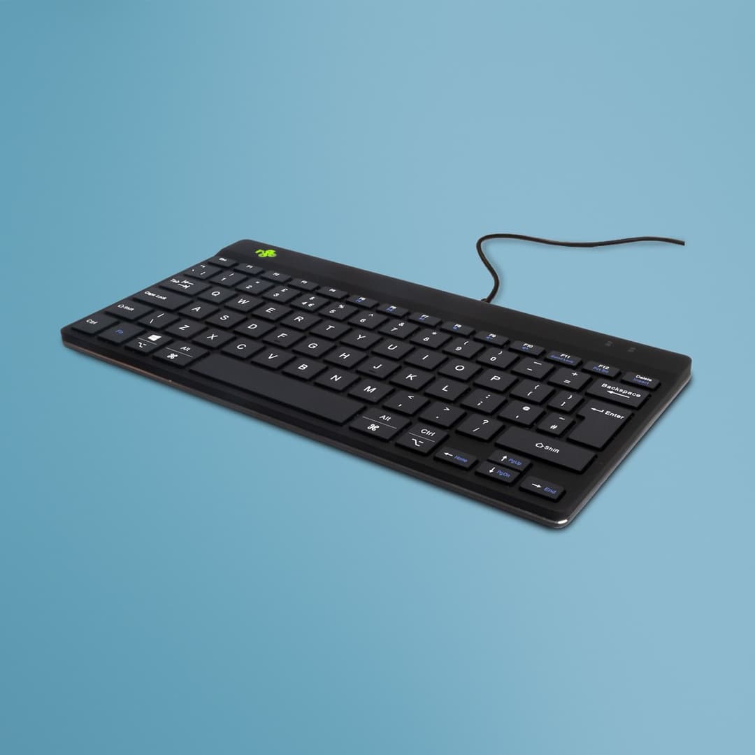 R-Go Tools Compact Break Ergonomic Keyboard, QWERTY (UK), Black - Wired - Image 1