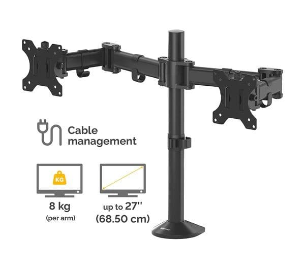 Fellowes Reflex Dual Monitor Arm - Black (8502601) - Image 3
