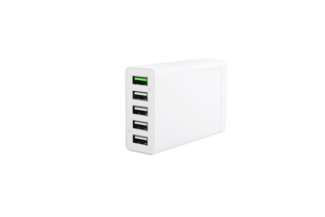 CoreParts MBXUSBA-AC0004 6-Port USB-A Charger, 5V 2.4A per Port, 8A 40W Total, Black, with 1.2m EU Power Cord - Image 1