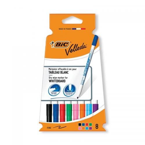 BIC Velleda 1721 Whiteboard Marker - Assorted Colours (Pack of 8)