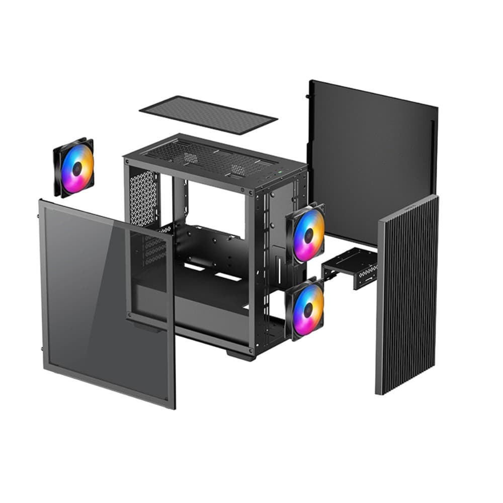 DeepCool 40 3FS ATX Micro ATX Tempared Glass Black PC Case - Image 10