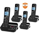 Alcatel F860 Voice ATL1427554 Cordless Phone with Answer Machine, Black - Quad Handsets thumbnail 1