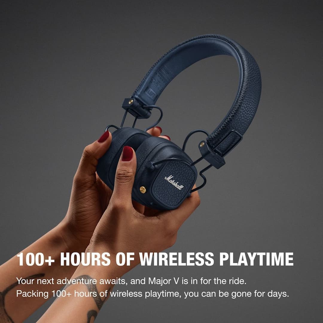Marshall Major V Wireless On-Ear Headphones - Midnight Blue - Image 7