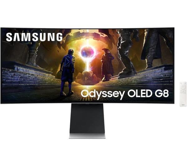 Samsung Odyssey G8 34" OLED 1440p Curved Monitor Silver