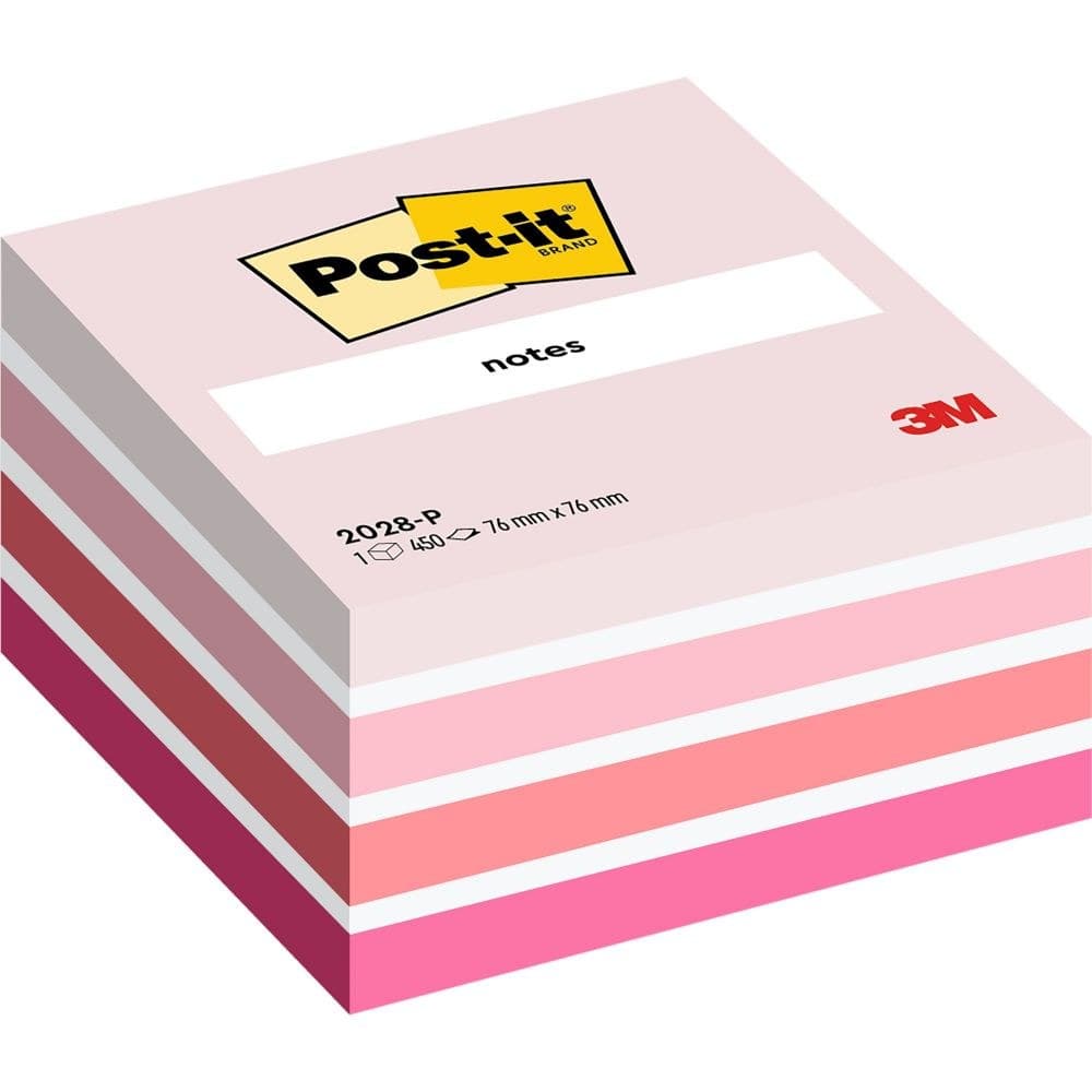 Post-it Notes Cube 76 x 76mm 450 Sheets - Pastel Pink - Image 1