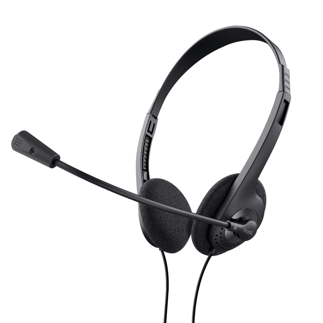 Trust Primo Chat Wired On-Ear Headset for PC and Laptop 21665 - Black - Image 1
